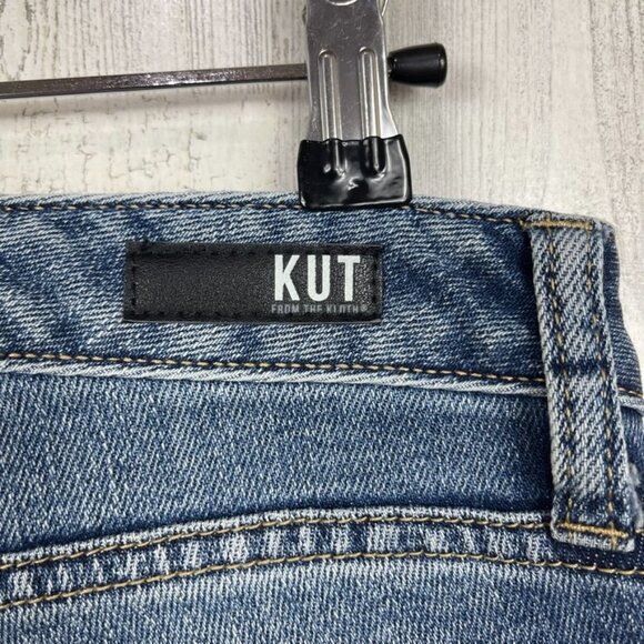 Kut From the Kloth Reese Ankle Straight Leg denim jean size 0 distressed raw hem - Picture 9 of 10